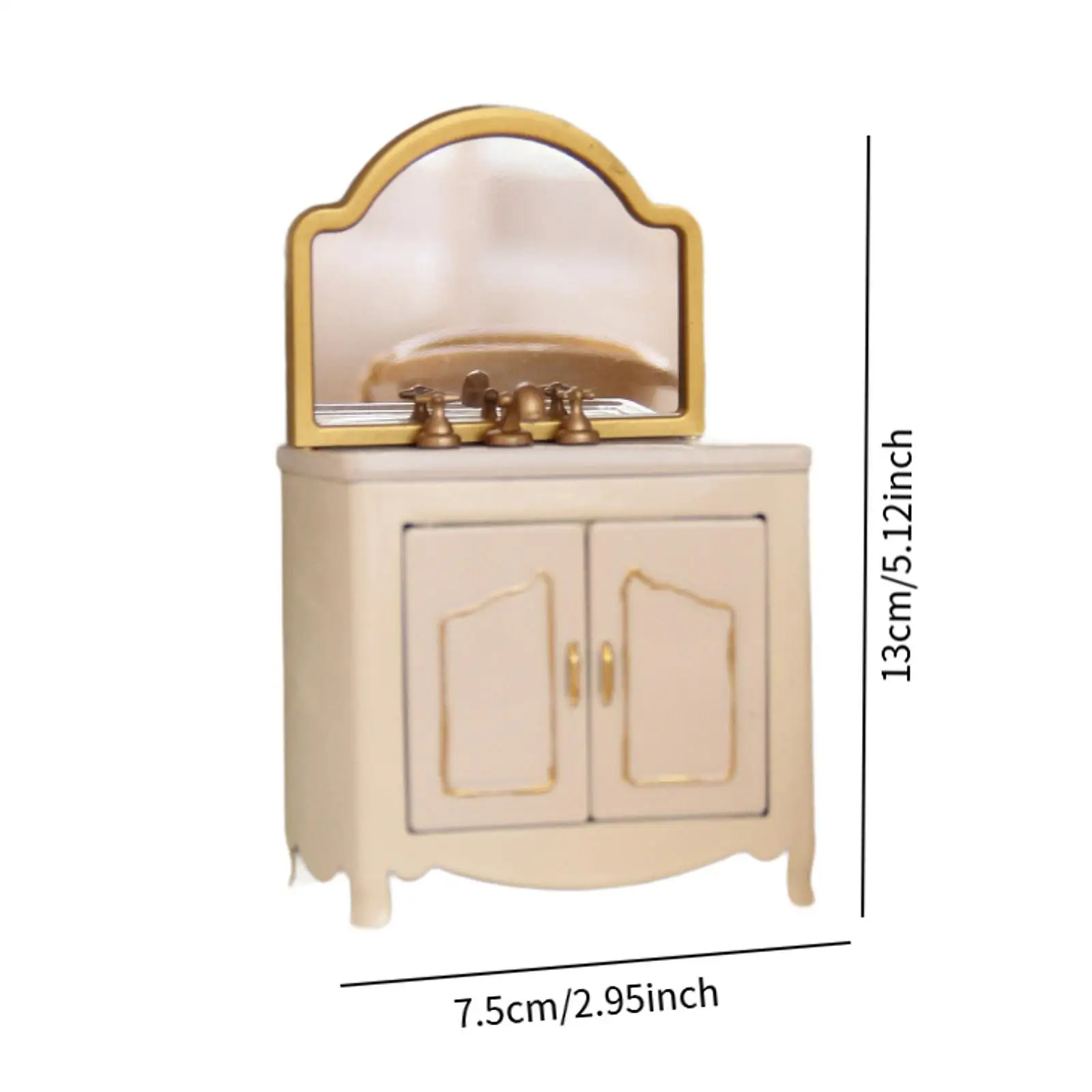 Mini mobiletto da bagno con lavandino per bambole 1/12 Playset Collezione realistica Regalo divertente Fai finta di giocare Modello giocattolo Decorazione casa delle bambole