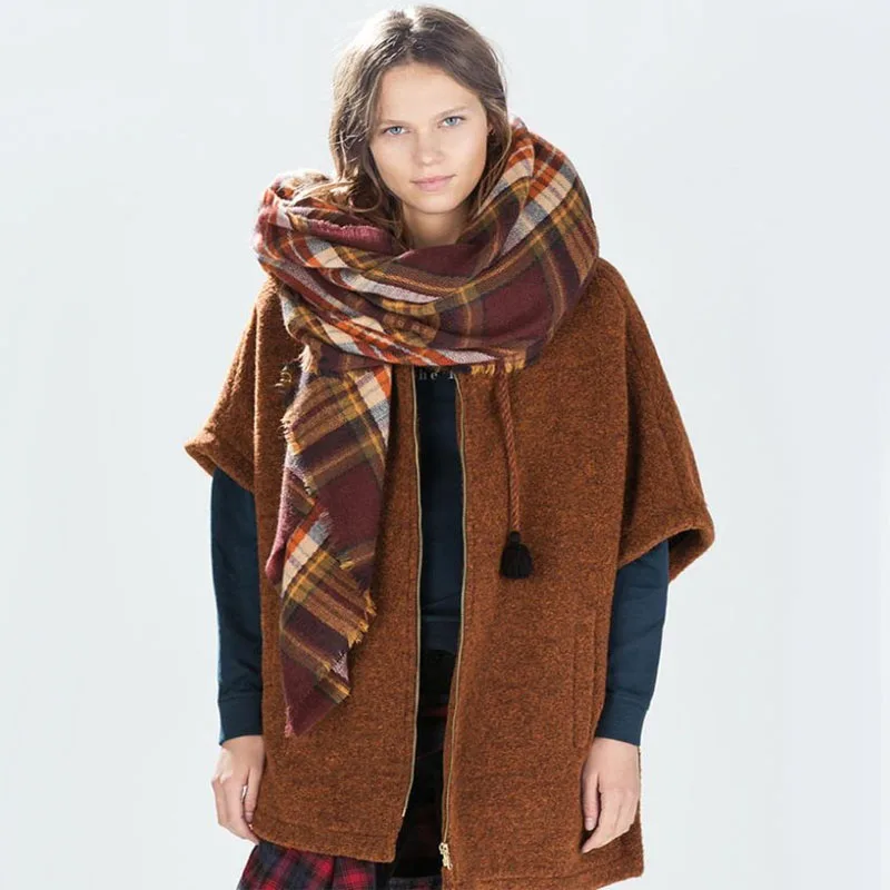 

Размер 140*140 см большой теплый квадратный шарф одеяло шарф клетчатый кашемировый женский зимний шарф снуд акриловые женские шарфы шали