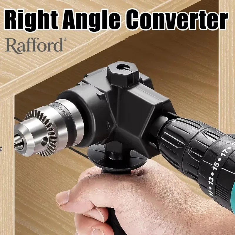 90° Three Jaw Chuck Corner Impact Drill Adapter Right Angle Bend Extension Chuck Drill Adapter Right Angle Converter Accessory