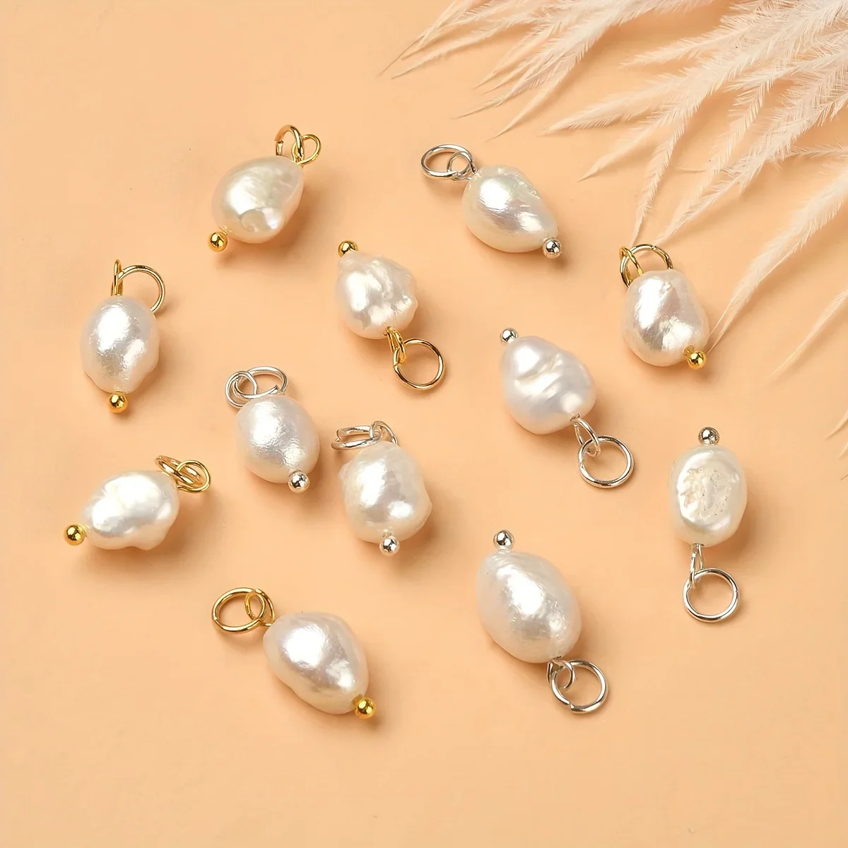 DAINASHI 12pcs 5-7.5MM Natural Baroque Freshwater Pearl Charms DIY Jewlery Making for Women Necklace Pendant Earring Accessories