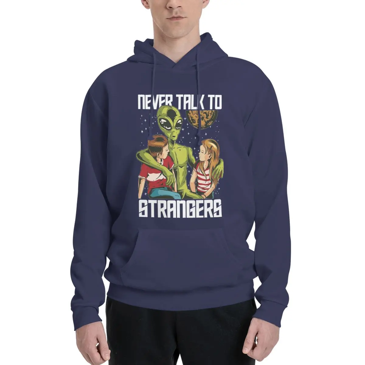 Don't Talk To Strangers Streetwear Hoodies Autumn outer space Outerwear Hooded Sweatshirts Unisex Oversized Pullover Hoodie