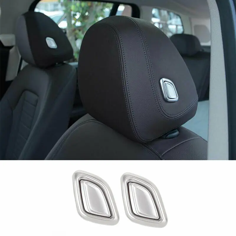 

Car Seat Headrest Switch Button Cover Trim ABS Silver/Black Interior Decor Covers Accessories For BMW X3 G01 X4 G02 2018-2021