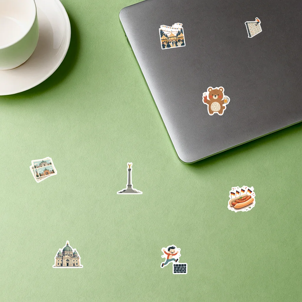 35 pièces-100 pièces culturelle allemagne autocollants fantaisiste Oktoberfest autocollants faciles à poser autocollants animaux pour bricolage téléphone guitare ordinateur portable cahier