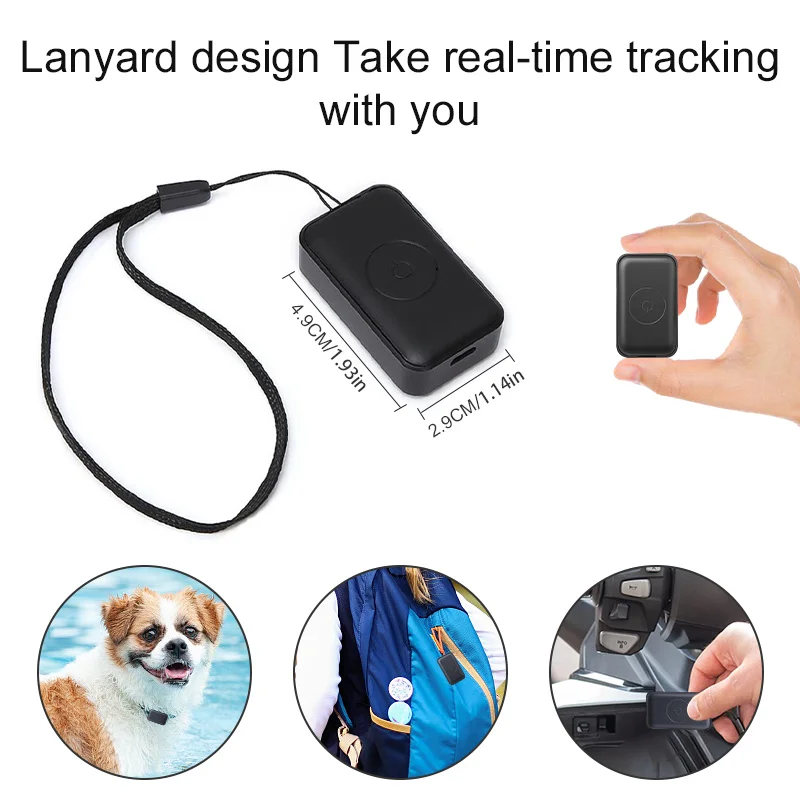 Waterproof Pet GPS Tracker Dog & Cat Locator with Adjustable Collar Dogs Anti Lost Tracker for iOS/Android Remote Global Locator