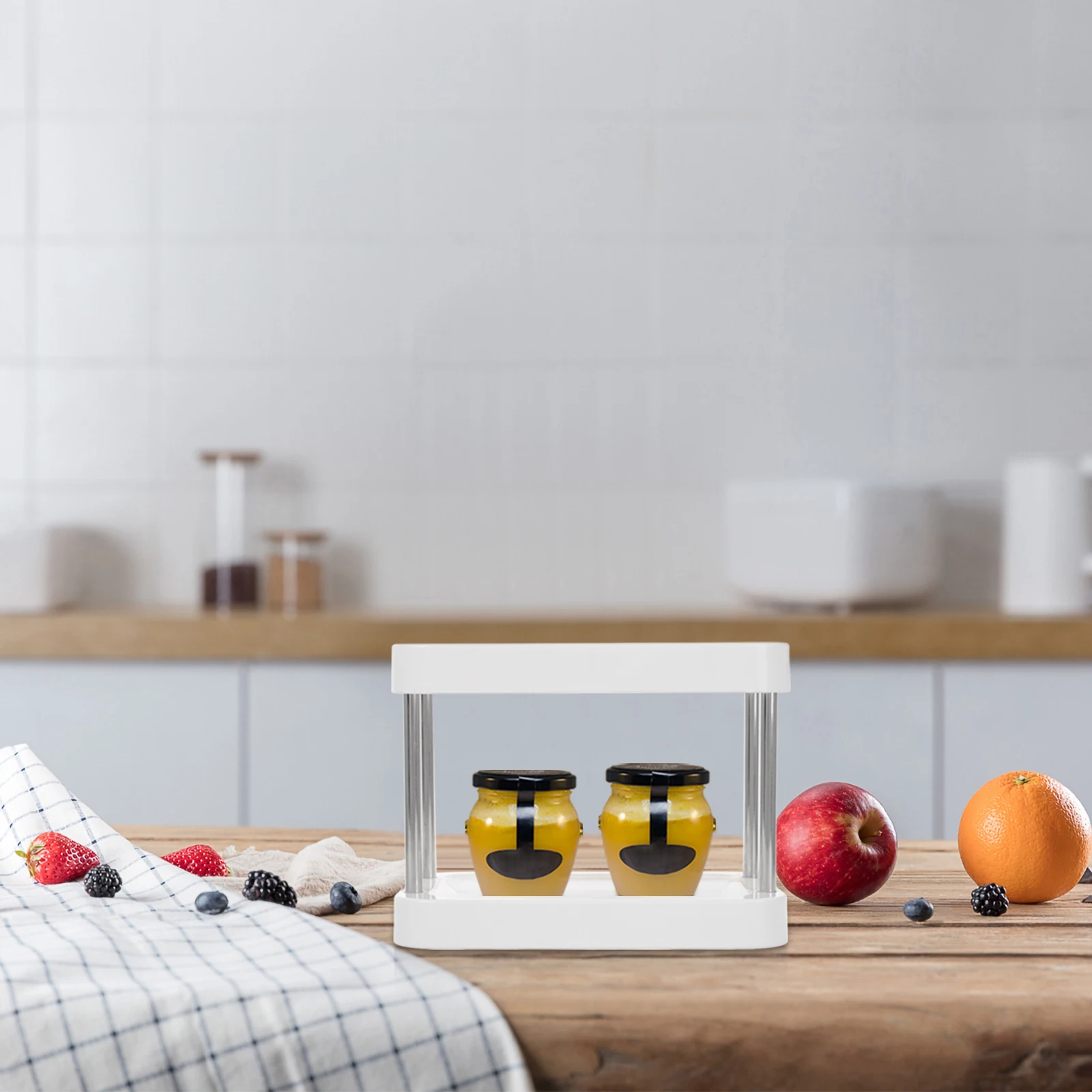 

Spice Rack ganizer Bamboo Stainless Steel Countertop Storage Syrup Lazy Susan Bamboo Makeup ganizer Cabinet Shelf