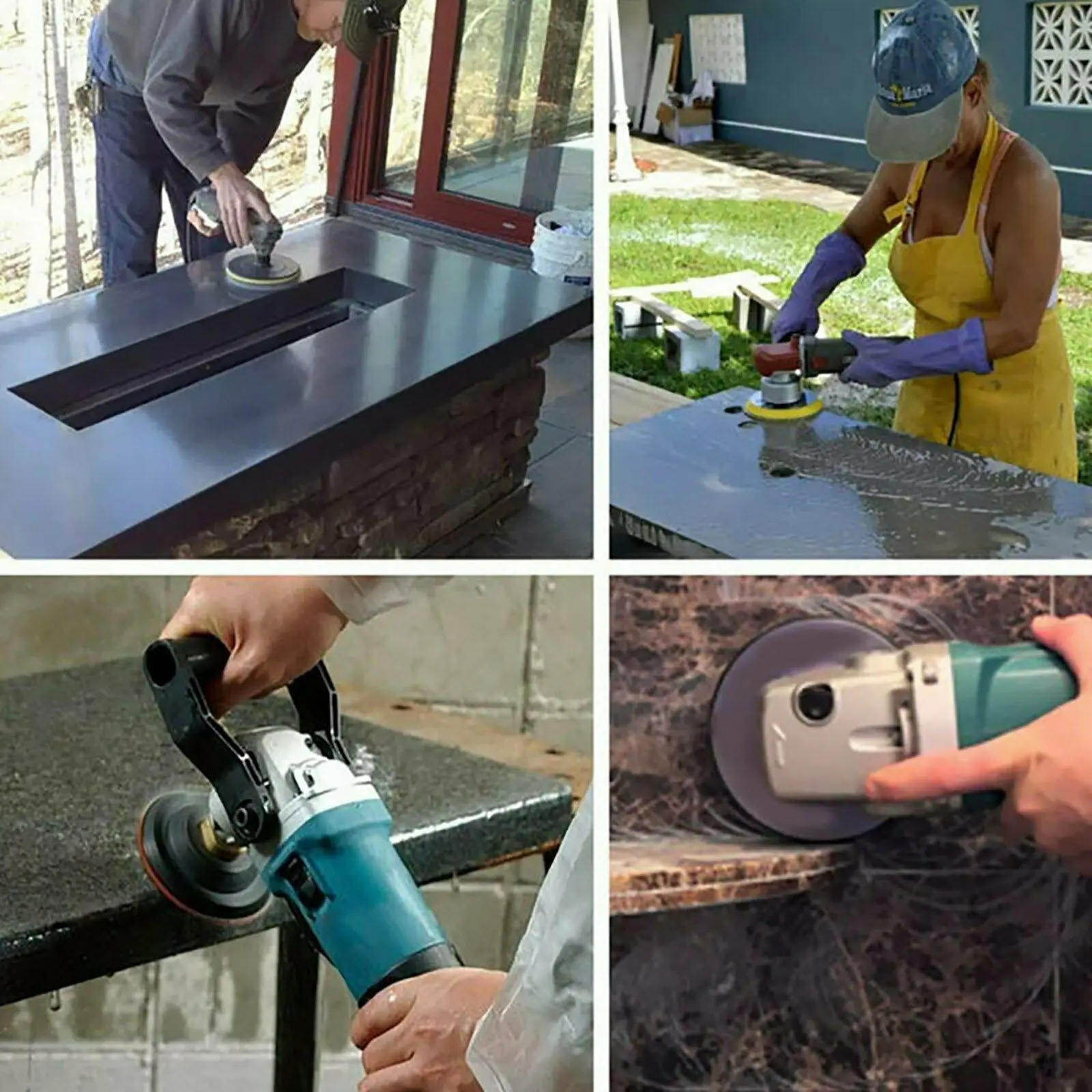 10 pçs almofadas de polimento diamante 4 Polegada molhado para granito mármore concreto pedra polimento disco moagem espelho
