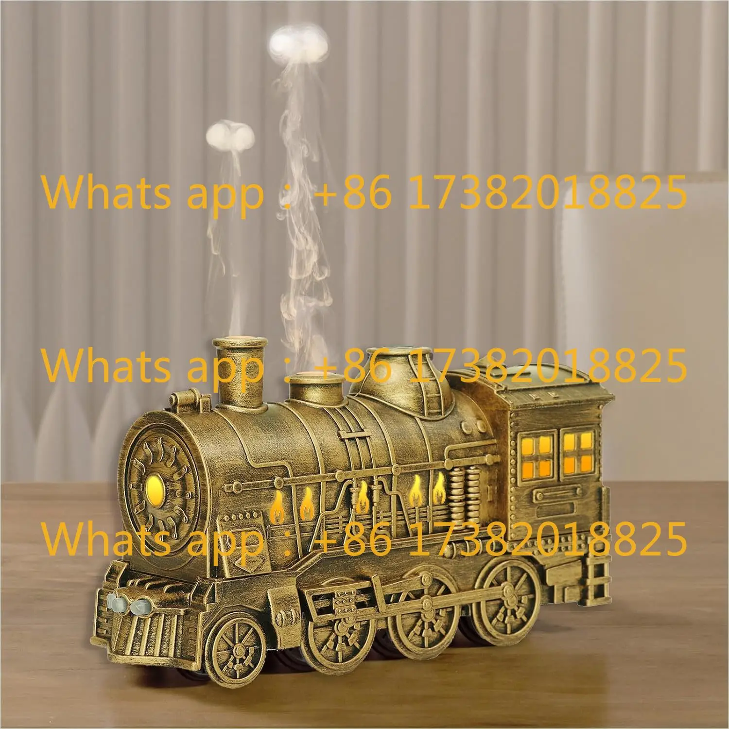 Quiet Cool Steam Humidifier - Train-Shaped Aroma Diffuser (US Plug, 300ml Capacity, Auto Shut-Off, Fragrant Essential Oils)