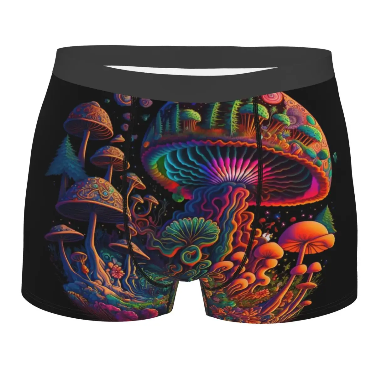 

Мужские трусы-боксеры Custom Magic Mushroom Forest с эластичной тканью и психоделическим принтом