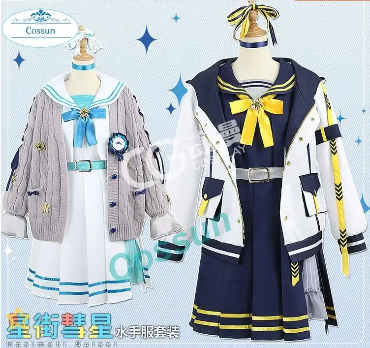 

Hololive VTuber Hoshimachi Suisei Cosplay Costumes Cut Jk Suit Coat Dress Halloween Carnival Uniforms Custom Made