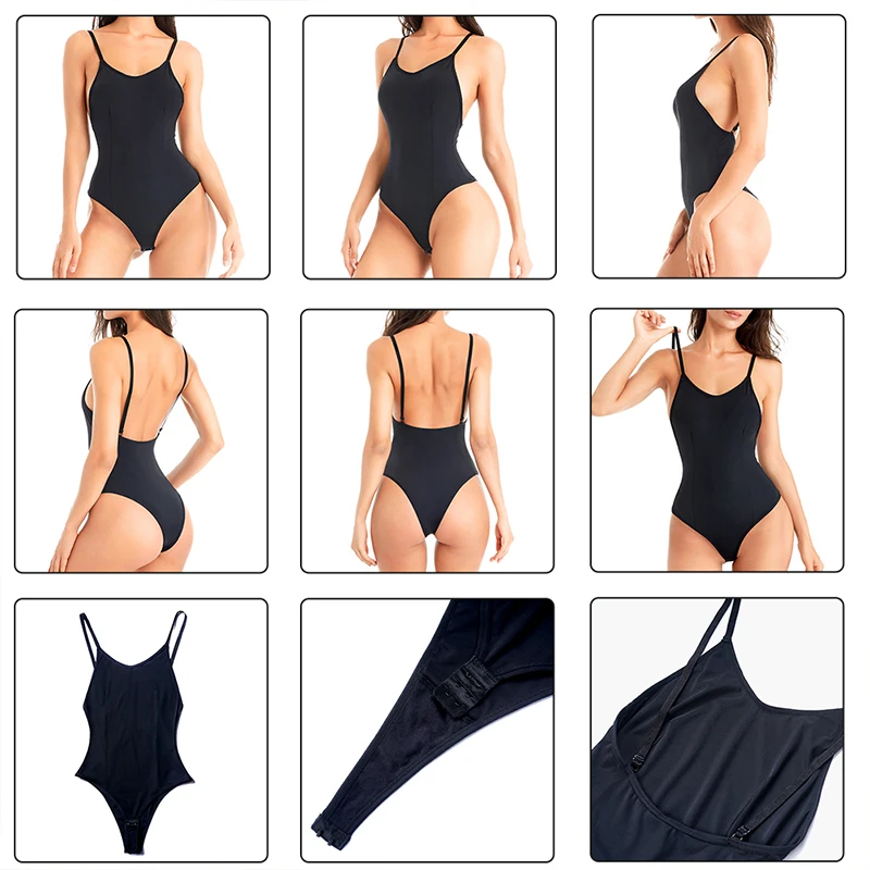 Sexy Bodysuit Lingerie Body Shapewear Women Backless Camisole Open Crotch Adjustable Shoulder Strap One Piece Underwear