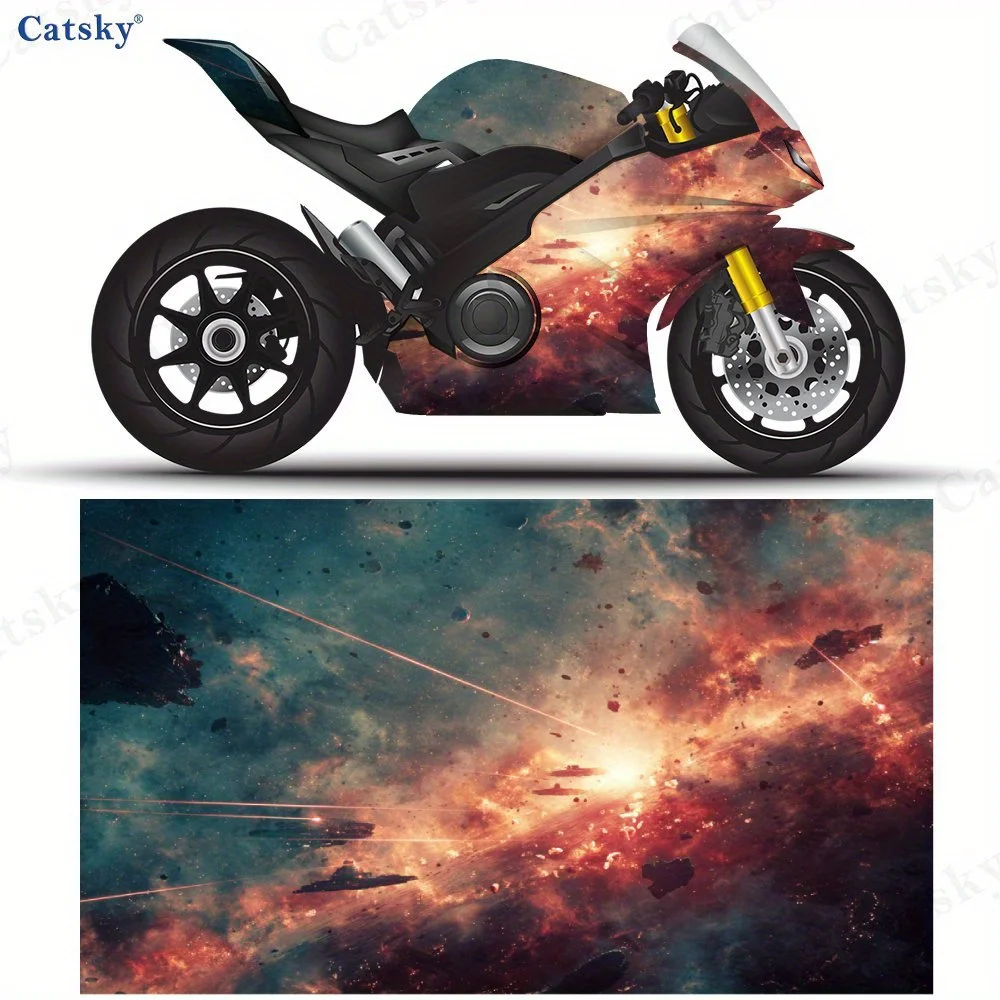 

Космос - вдохновленная мотоциклетная самоклеящаяся виниловая наклейка из ПВХ, красивая, прочная и водонепроницаемая, без пузырькового дизайна, стоит