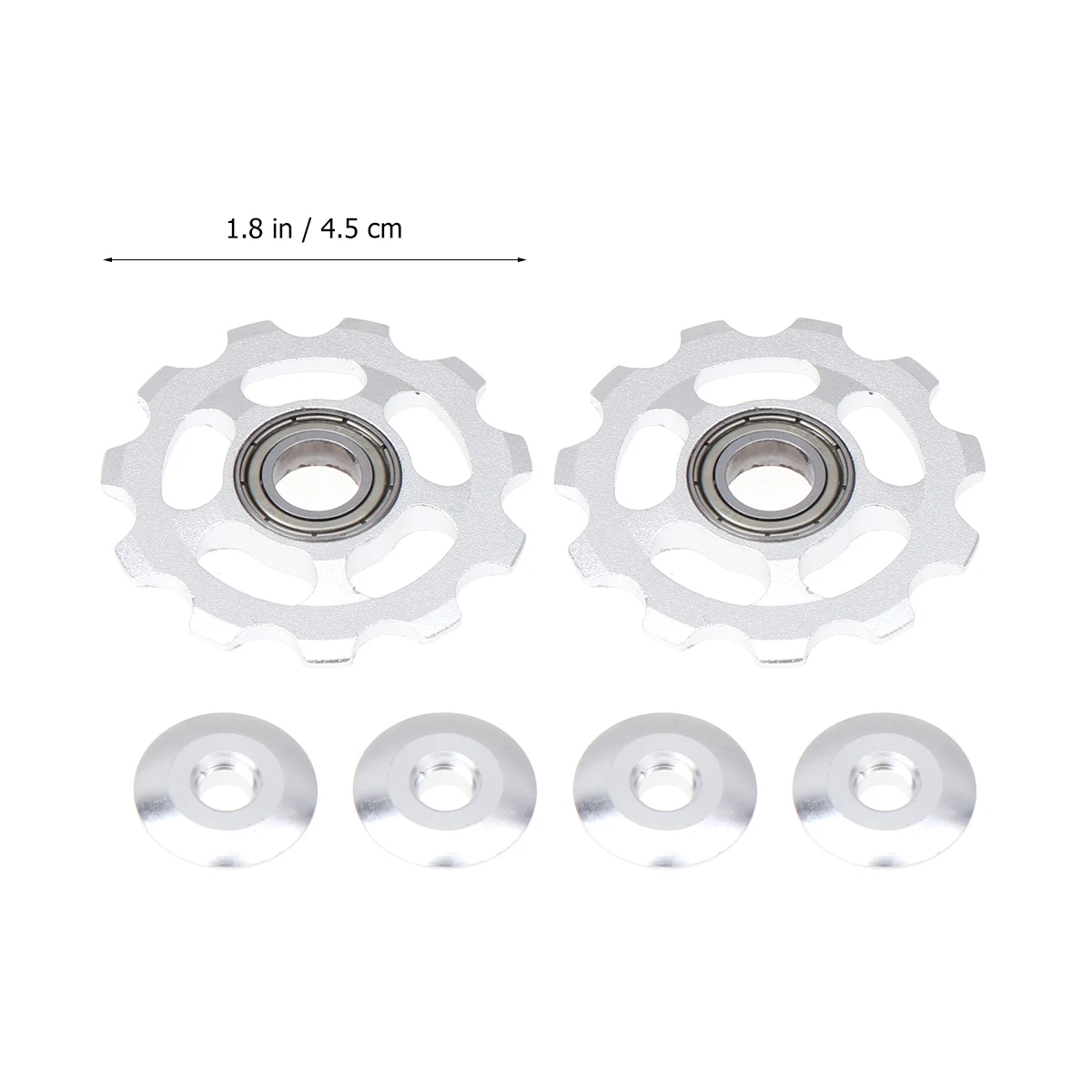 

2 Pcs Rear Derailleur Pulley 11T Aluminum Alloy Bike Mountain Transmission Guide Wheel Durability Long Use Easy Install Operate