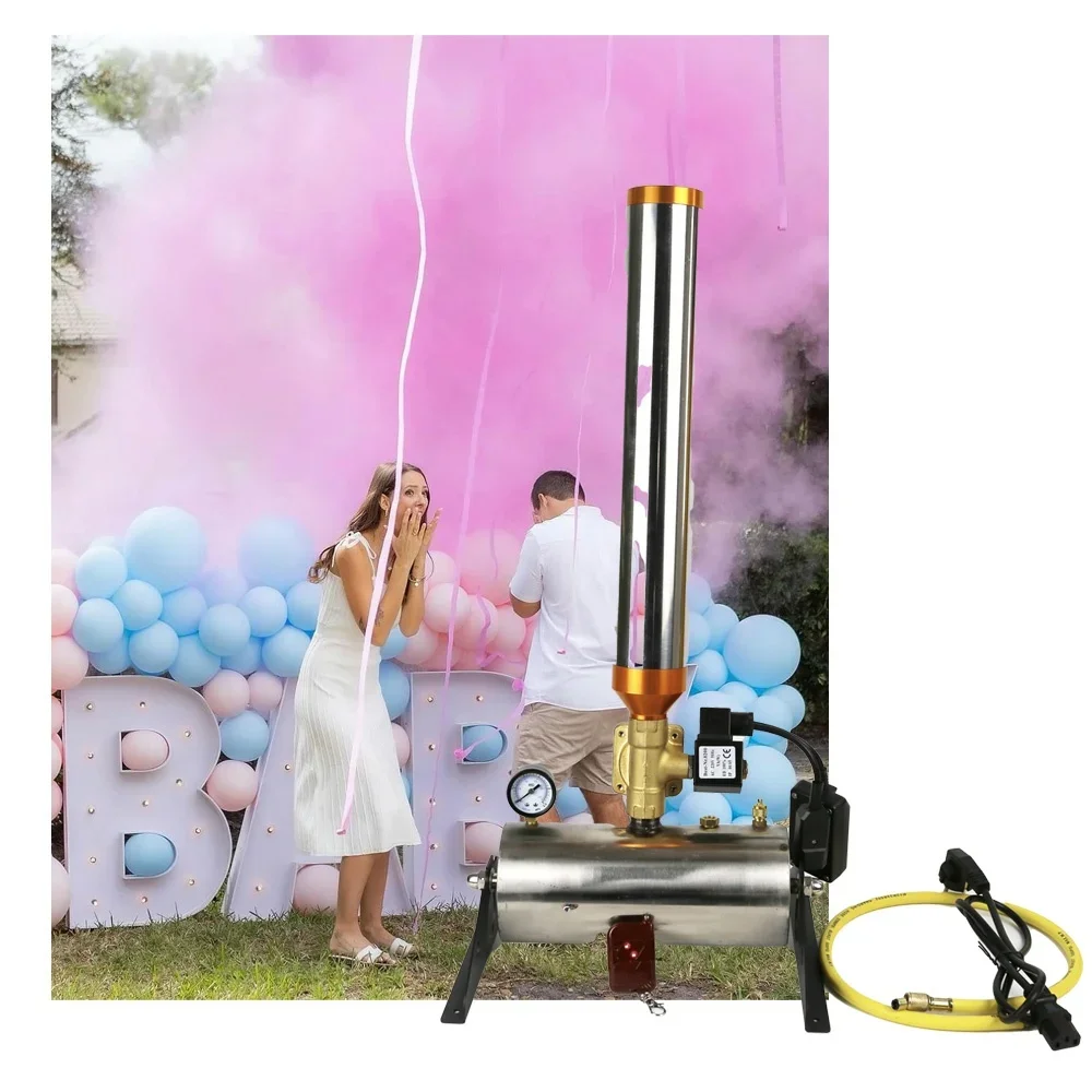 Baby Shower Holi Powder Confetti Streamer Electronic Remote Control Gender Reveal Smoke Party Prop Color Cannon Machine Boy Girl