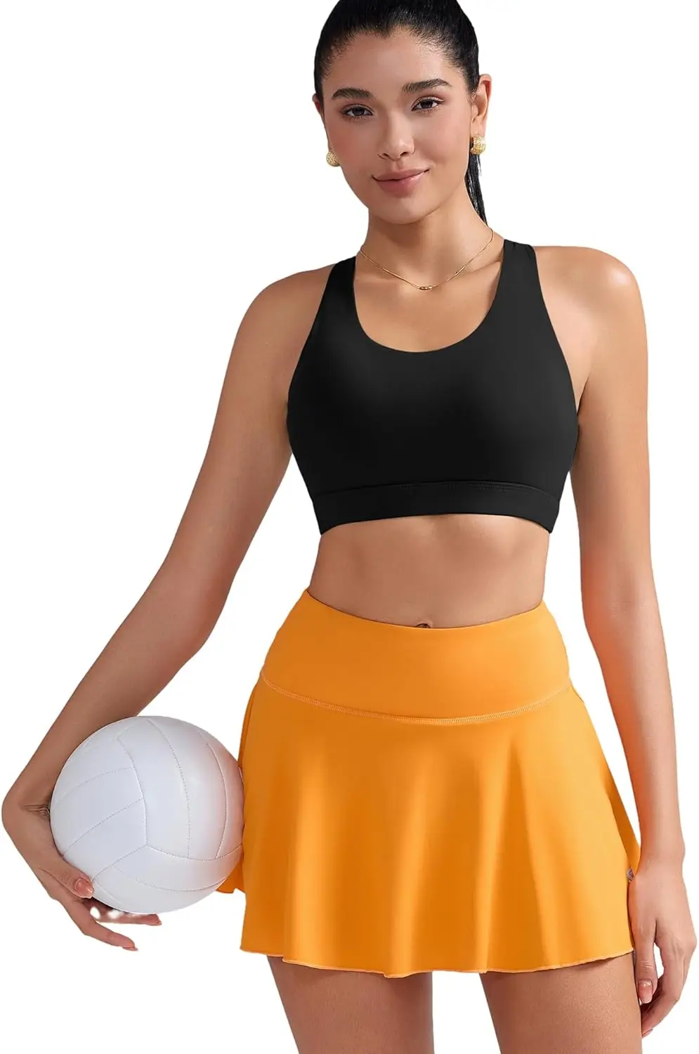 Sports Bra for Women, Criss-Cross Back Padded Strappy Sports Bras Medium Support Yoga Bra with Removable Cups