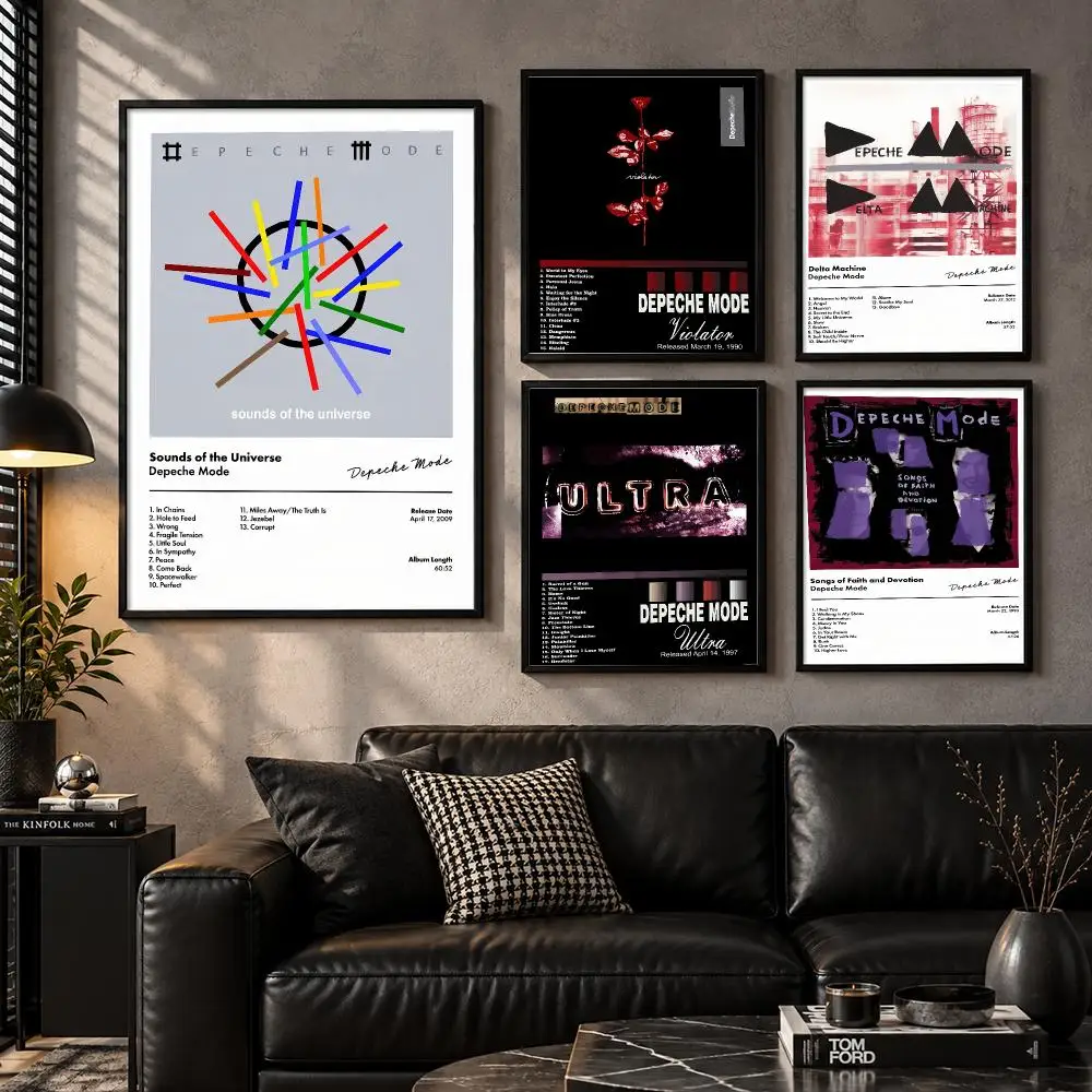D-Depeche-M-Mode Band Poster Wall Art Sticker For Living Room Bedroom Bar Home Decor Mural Painting Decoration