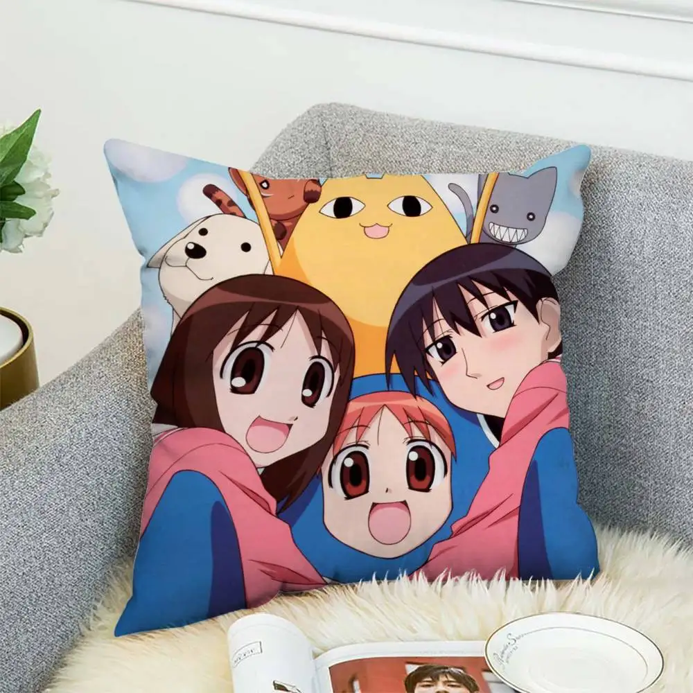 Azumanga Daioh كيس وسادة على الوجهين الطباعة غطاء الوسادة 45x45 الوسائد الزخرفية أريكة ديكور المنزل المخدة الناعمة