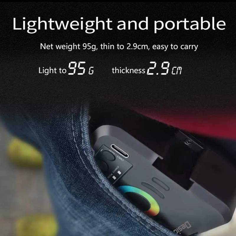 Desiontal W70 RGB LED الفيديو ملء ضوء 1200mAh التصوير مصباح 3000-9000k استوديو صغير ضوء الصورة ضوء صغير ل Tiktok يوتيوب