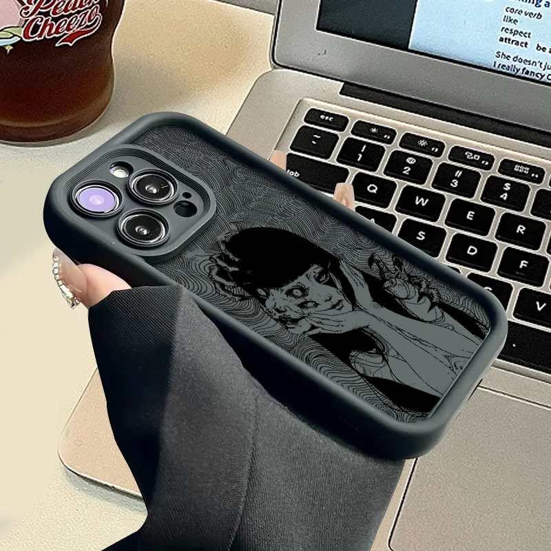 Junji Ito جراب هاتف فاخر لـ iPhone ، غطاء خلفي من القصص المصورة المرعبة ، تبو لينة ، 16 ، 15 ، 14 ، 13 ، 12 ، 11 Pro Max ، Mini ، XR ، XS ، X ، 7 ، 8 زائد