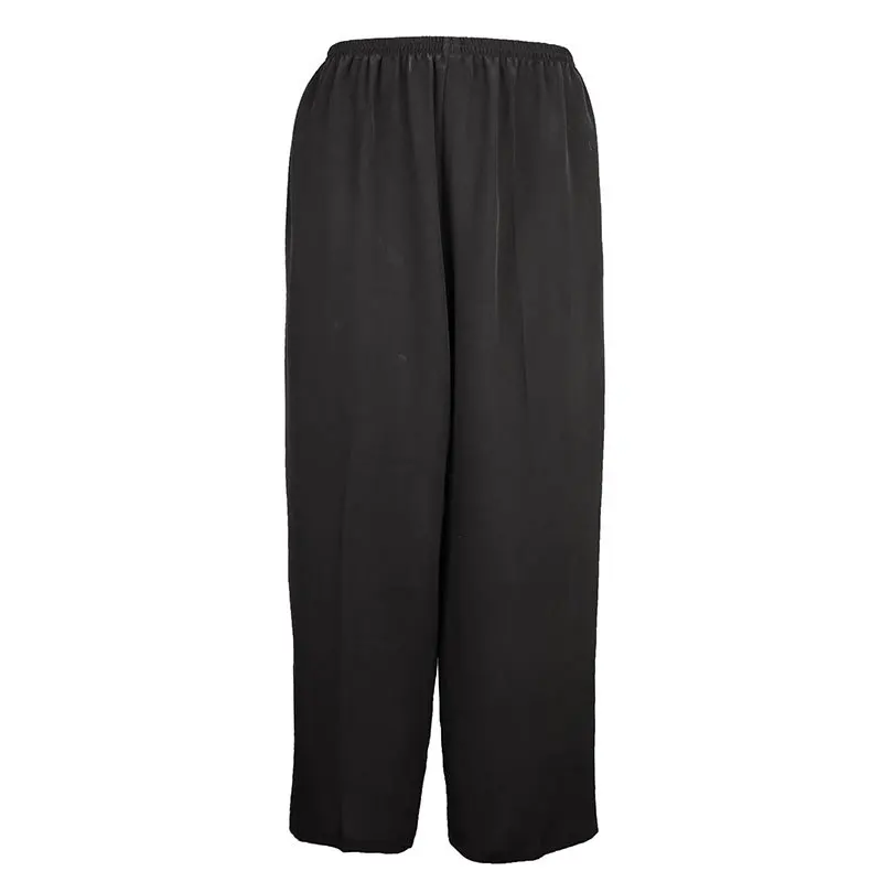 

double-crepe silk seven-point medium pants for women in summer, mid-waist wide-leg pants are breathable and not sweaty.