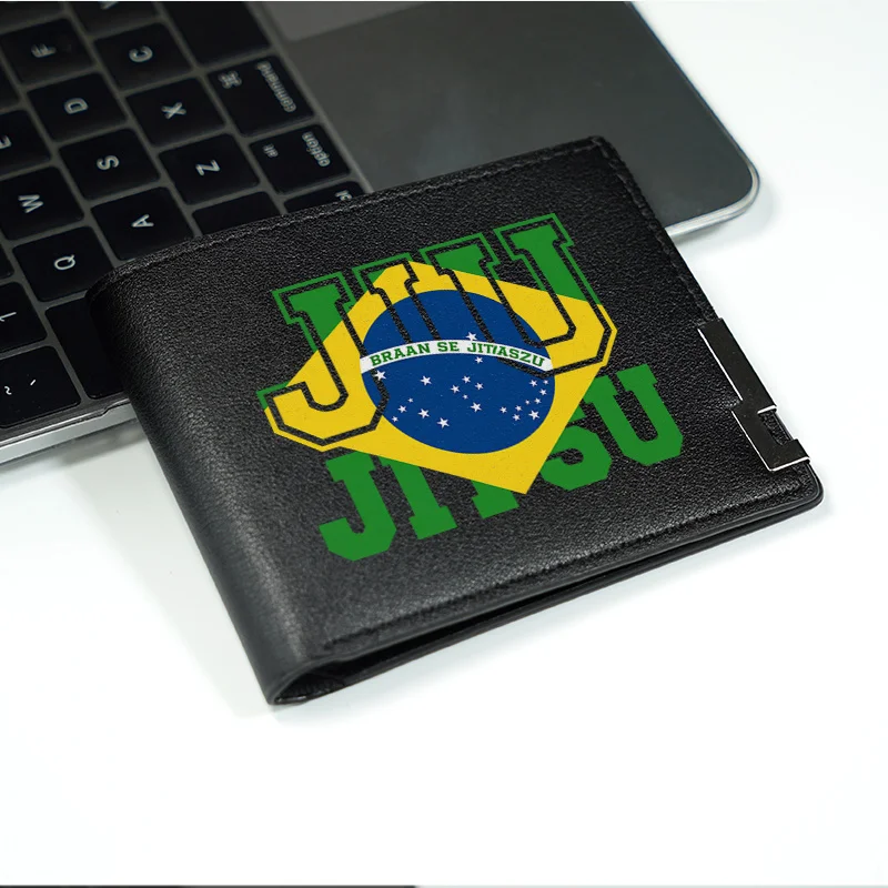 BRAAN SE JITIAZU 프리미엄 PU 가죽 지갑 남성용 컴팩트 디자인 경량 내구성 비즈니스 스타일 플랫 프린트 패션 액세서리