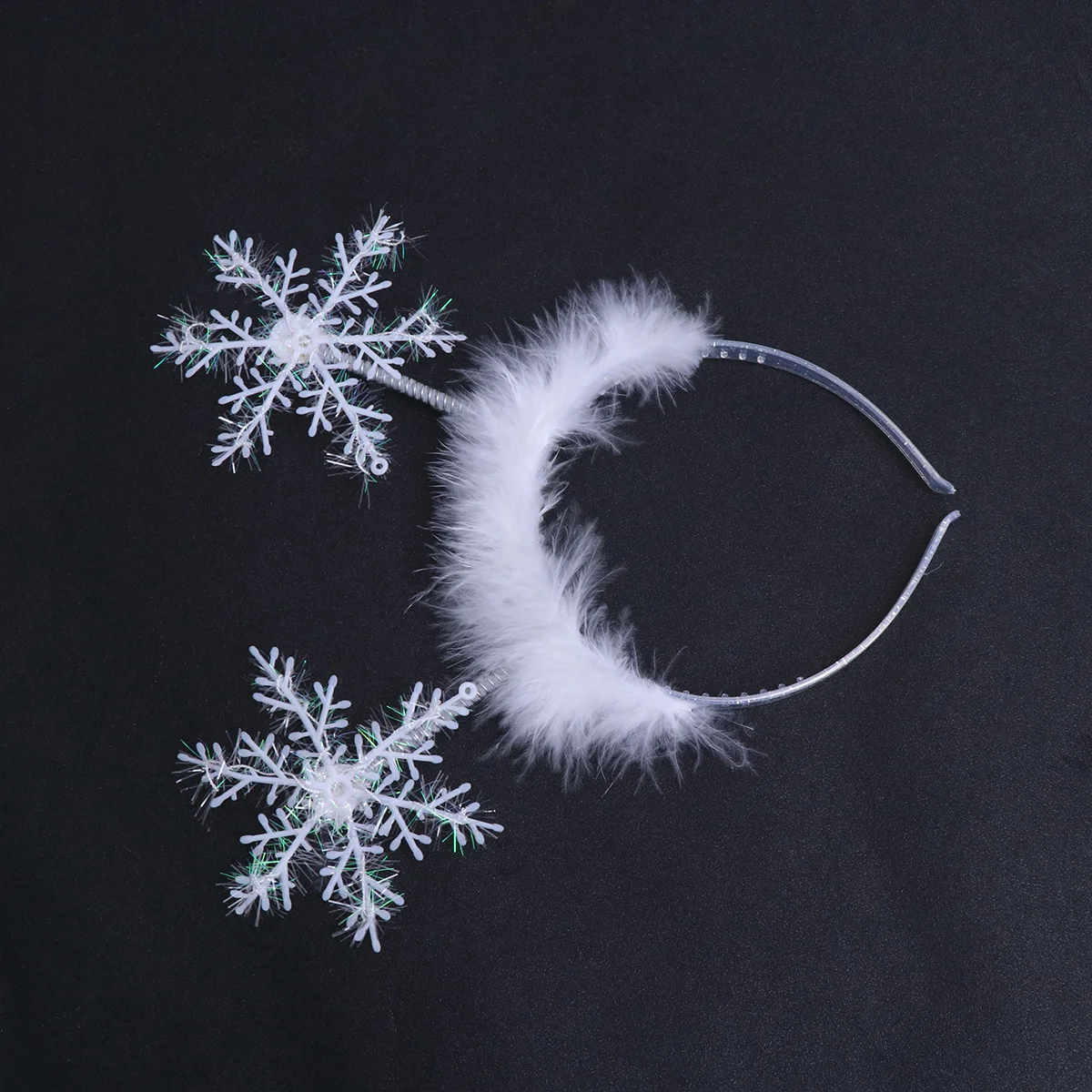 2 uds diadema de copo de nieve diademas Halloween Navidad collar tocado decoración copos de nieve aro de pelo pluma blanca