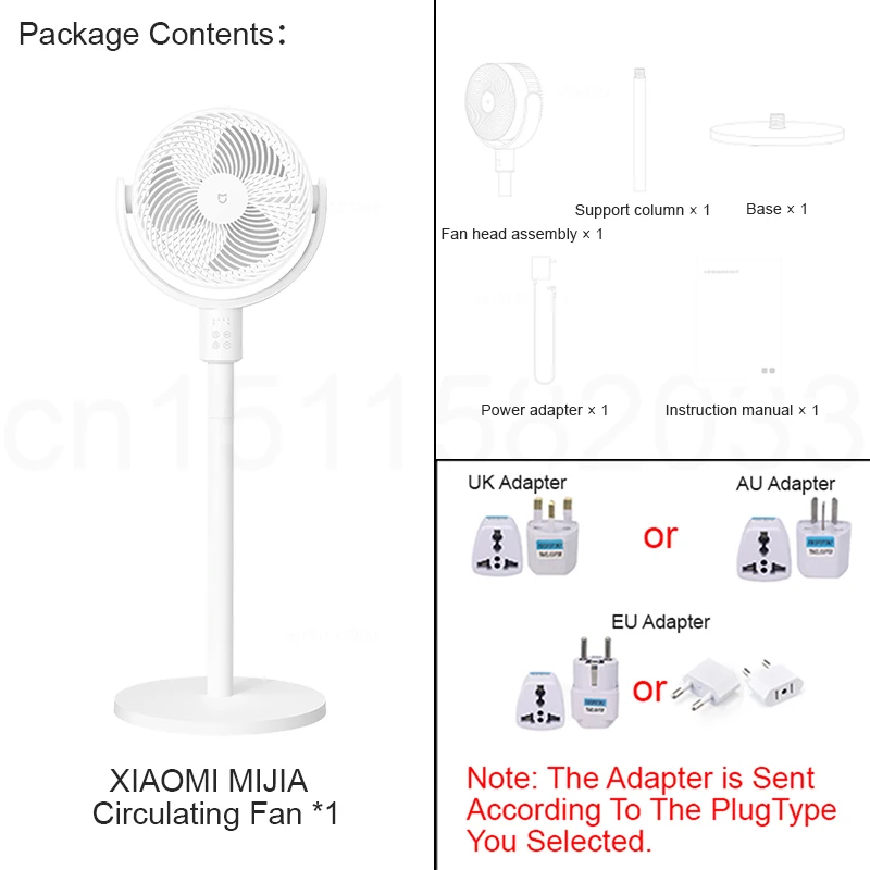 XIAOMI MIJIA Circulating Fan，Retractable Rechargeable Air Conditioner Fan，Home Floor Standing Desktop Fans，Support MI HOME App