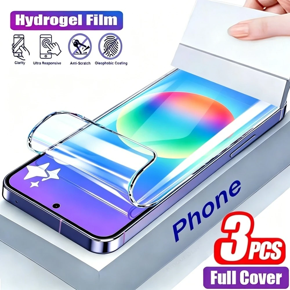 3Pcs Ultra Clear Hydrogel Film for Samsung Galaxy A57 A56 A37 A36 A35 A25 A16 Screen Protector for Samsung A15 A17 A26 A33 A53