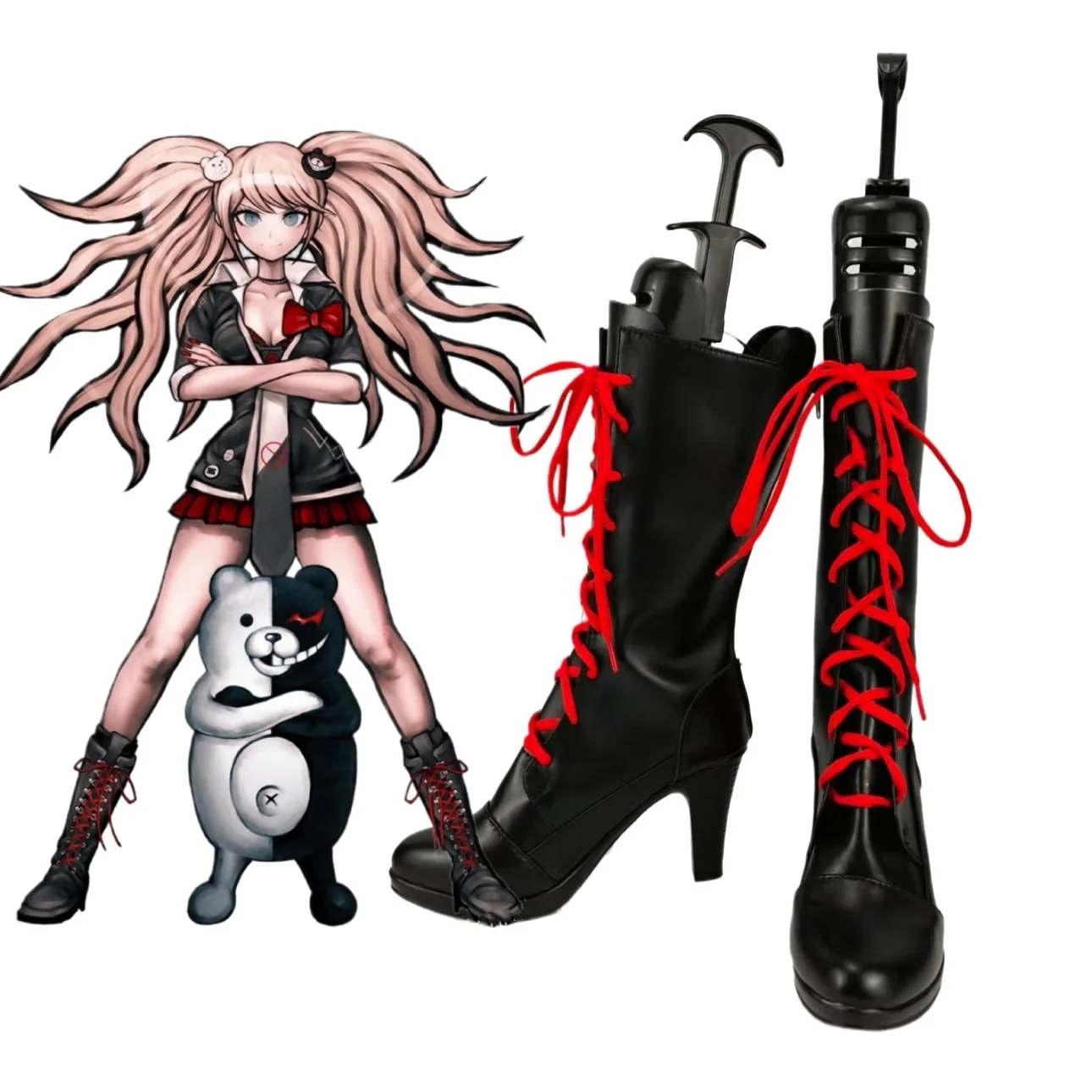 

Junko Enoshima Сапоги для косплея Danganronpa Black LOL Nebula Обувь для косплея на заказ