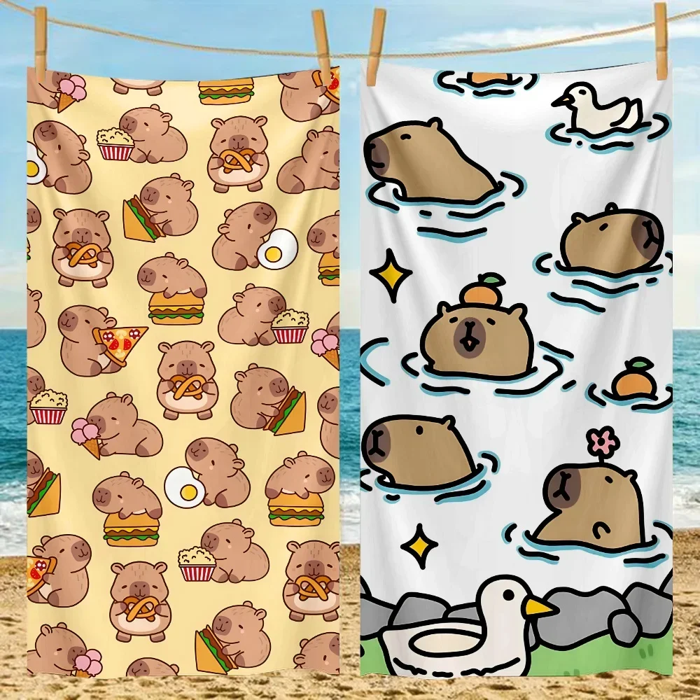 Niedliches Capybara-Strandtuch, Mikrofaser, sandfrei, schnell trocknend, weich, sanddicht, Poolhandtücher, Geschenk für Frauen, Reisen, Fitnessstudio, Dusche, Camping