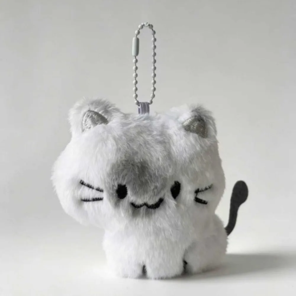 Cute Bib Siamese Cat Plush Keychain for Women Bag Charm Decor Soft Kitten Doll Backpack Pendant Party Gifts Keychain Accessories