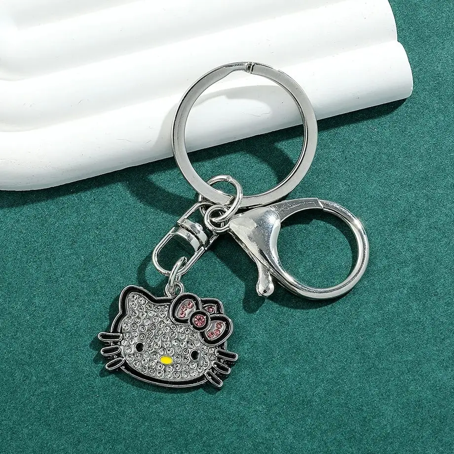 Anime Sanrio Hallo Kitty Schlüssel bund Y2k Flash Diamant Anhänger Schlüssel ring Kawaii Ktm Mädchen Herz Student Tasche Zubehör Freund Geschenk