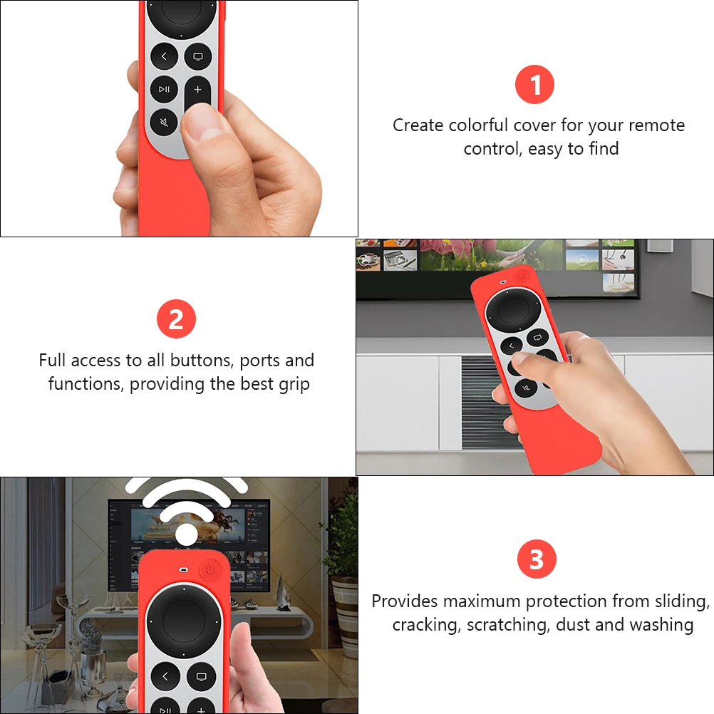 

Silicone Protective Case for 4K 2nd Gen 2021 Remote Controller Shockproof Anti-Slip Dustproof Full Access Wall
