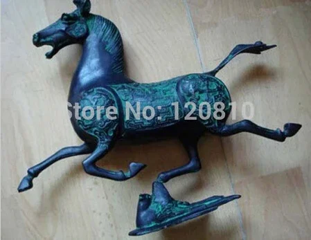 

Exquisite Chinese bronze statue horse fly swallow