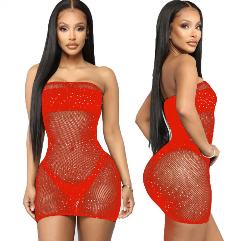 Strapless Lingerie Starry Mesh Uniform Temptation anal fetish jumpsuits sexy adult porn  Corset sexy lingerie