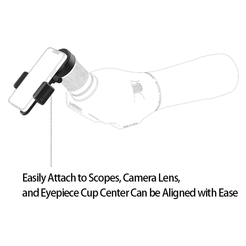 Vector Optics Phone Adapter Bracket Clip Mount Rotary Clamp Soft Rubber Material Attached To Scope Binoculars and Spotting