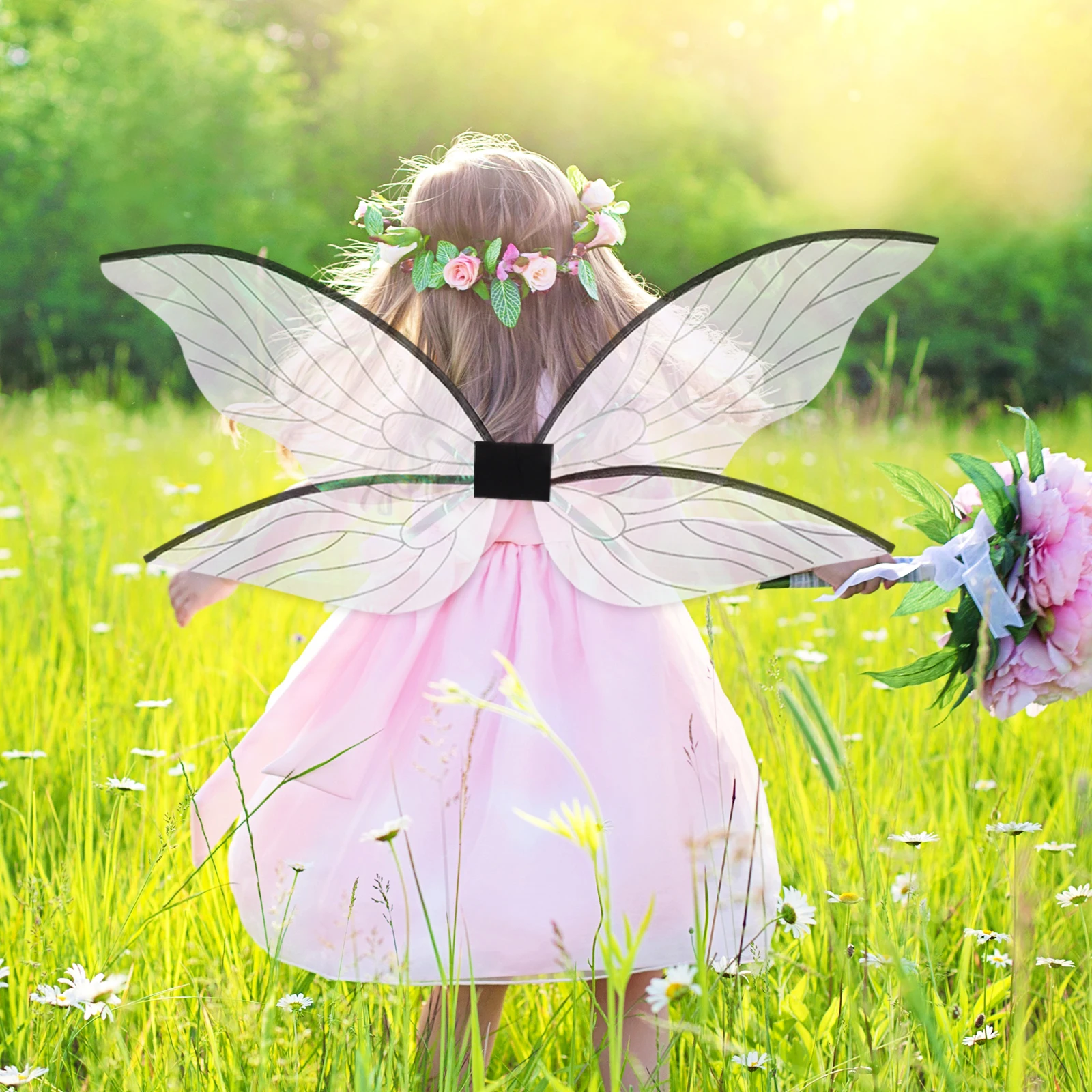 

2 шт. крылья феи для девочек, костюм для косплея, сценическая пряжа, аксессуар для вечеринки, сувениры бабочки