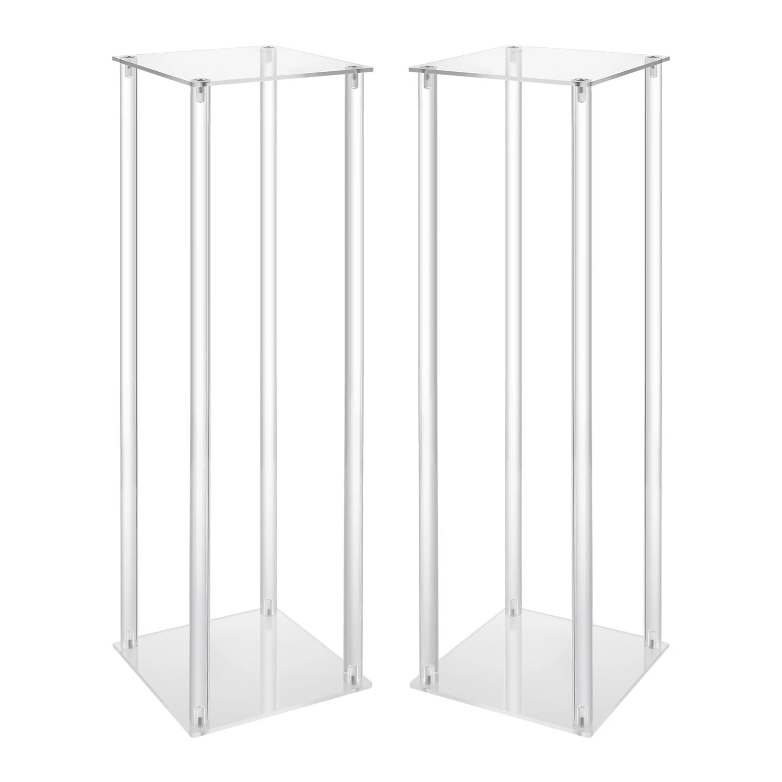 Acrylic Vase Wedding Centrepieces, 10 Pcs Clear Column Flower Display Stand, Geometric Display Stand for Home Decor