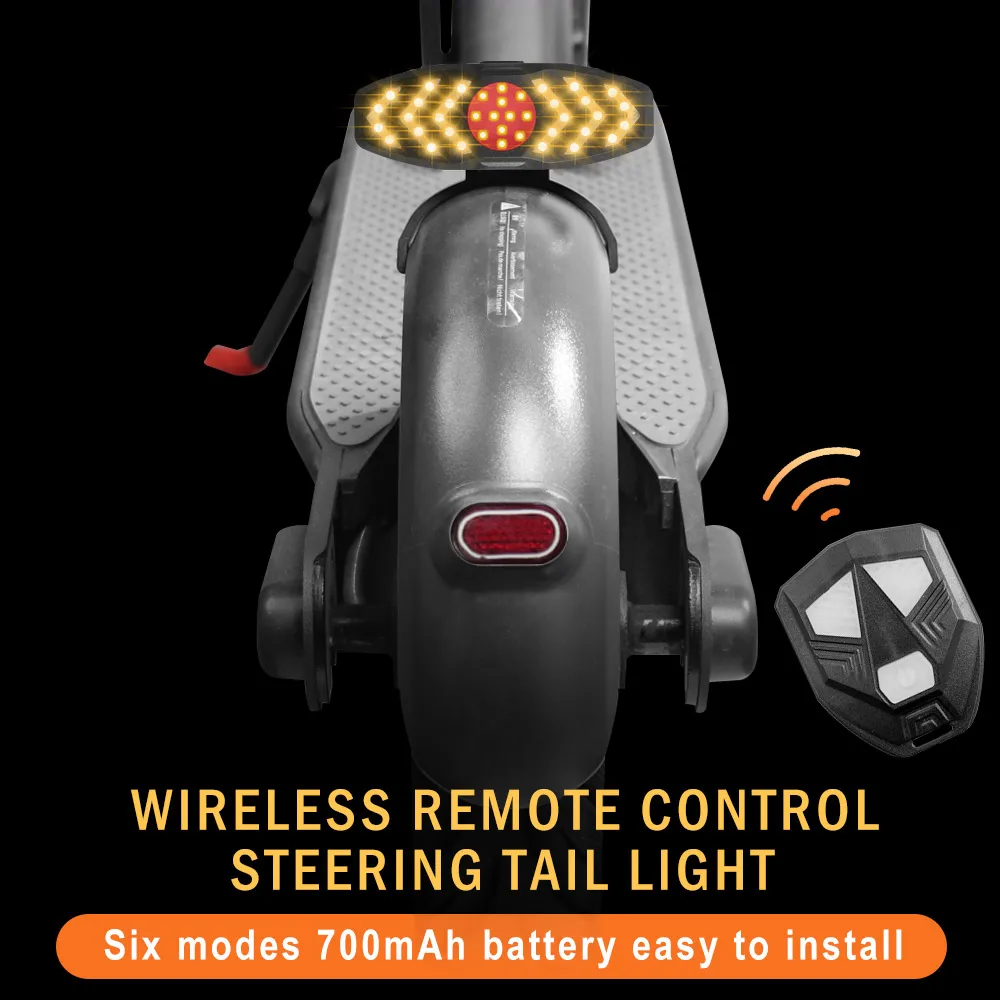 Indicatore Di Direzione Per Scooter E Bici Con Telecomando Ricaricabile USB – Luce Posteriore A LED 32 Perline, 5 Modalità, Regolabile 180°, IPX5, Per Xiaomi Ninebot Max G30 - 2