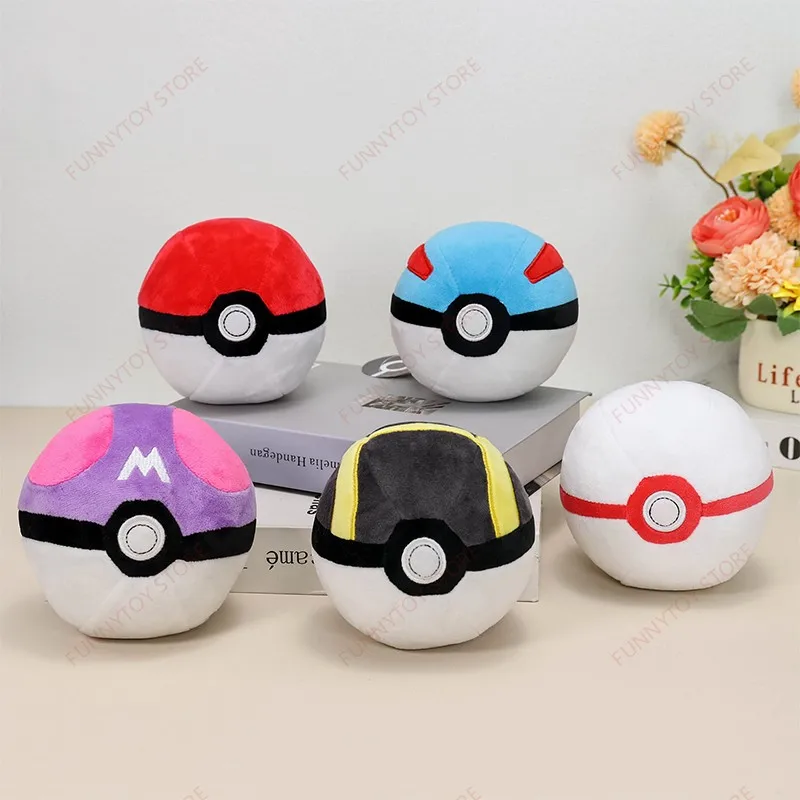 4Styles Pokémon Plush Toys Poké Ball Ultra Ball Great Ball Master Ball Soft Classics Anime Stuffed Toy Collectible Birthday Gift
