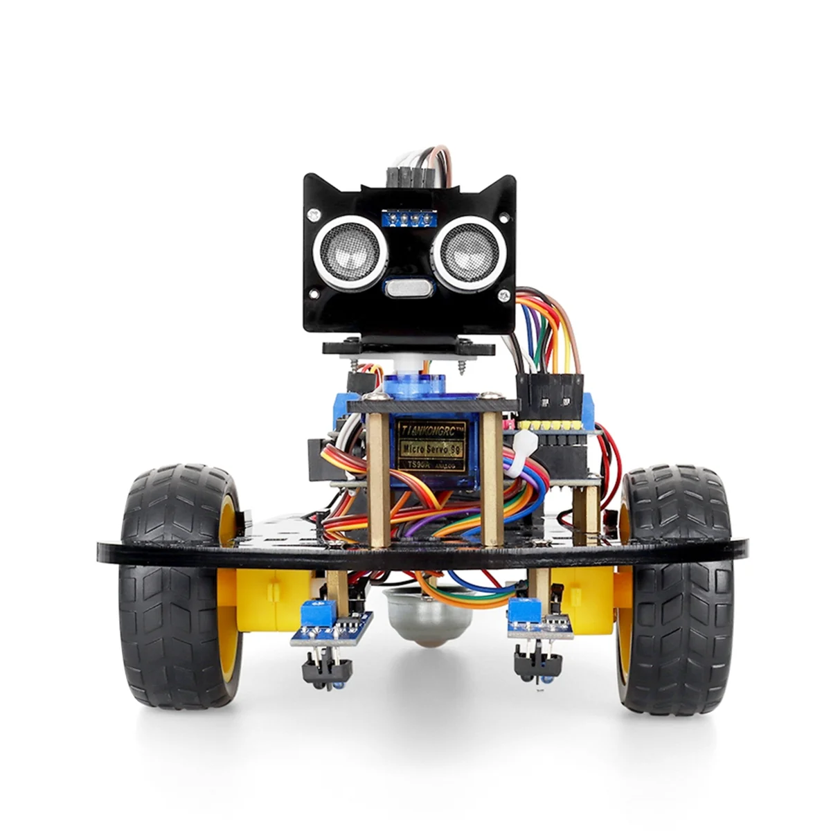 Kit per auto robot 2WD per progetti di programmazione con tracciamento di linee e evitamento degli ostacoli educativi