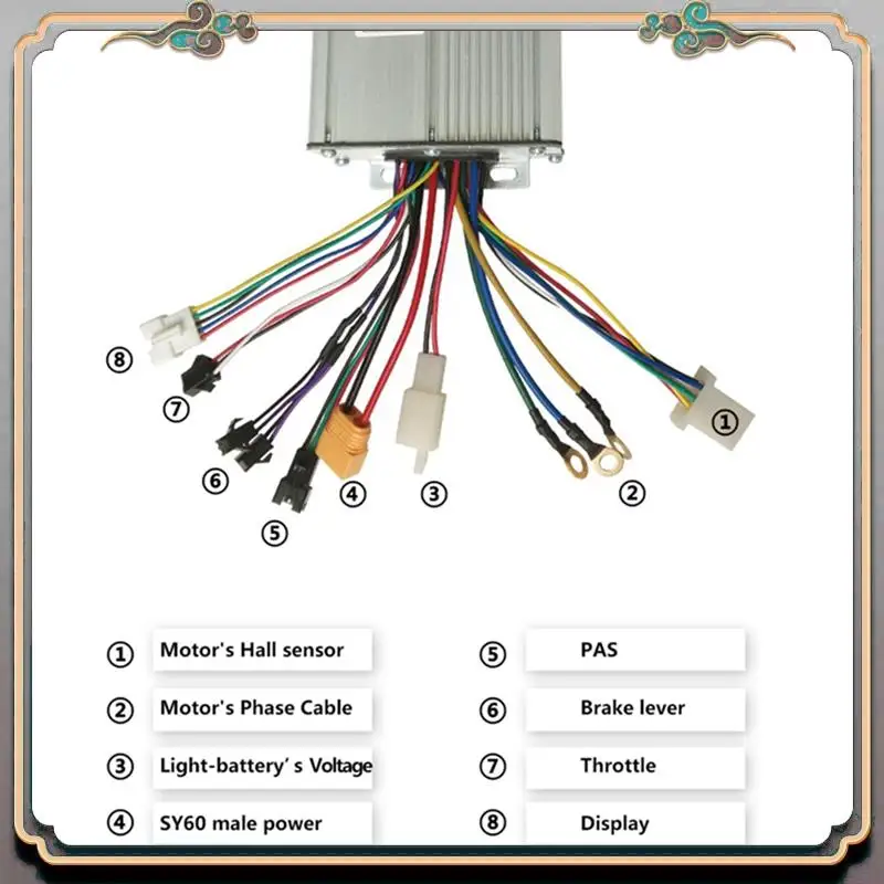 

Durable KT Brushless Controller Governor 1000W-1500W Suitable For Electric Bicycle Motor LCD3 LED Display Waterproof Connector D