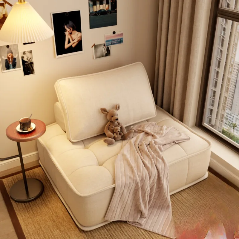 

Winter wood tofu block sofa module combination living room small apartment simple modern single square cotton and linen fabric