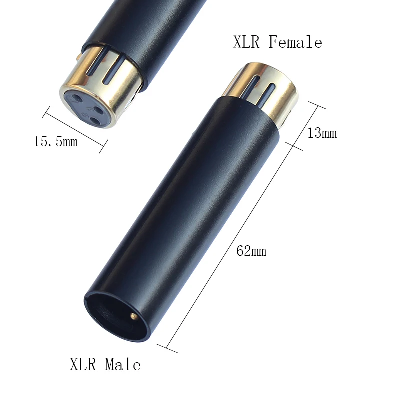 1 sztuka pozłacane XLR adapter M/F 3 Pin męski na żeński złącze Audio