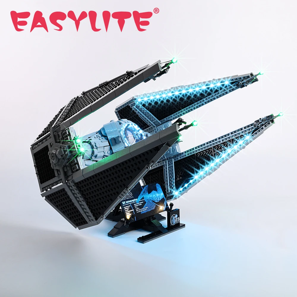 EASYLITE Led Light Set for TIE Interceptor Collectible 75382 DIY Toys Blocks Bricks Lighting Kit No Model