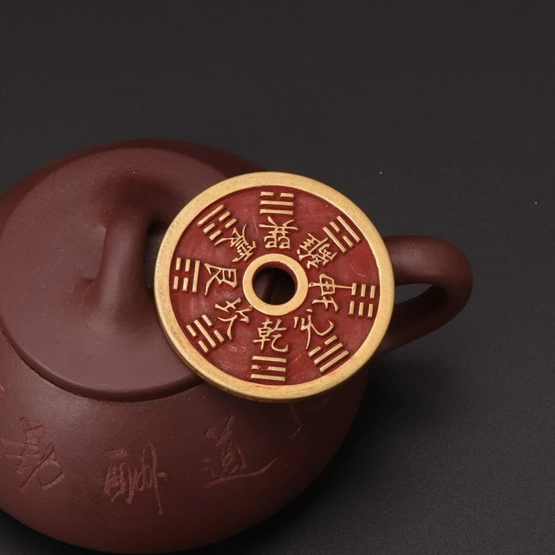 Antique and Miscellaneous Collectibles: Vintage Pure Copper Sculpture of the Zodiac Mother Figure with Eight Trigrams, Decorativ