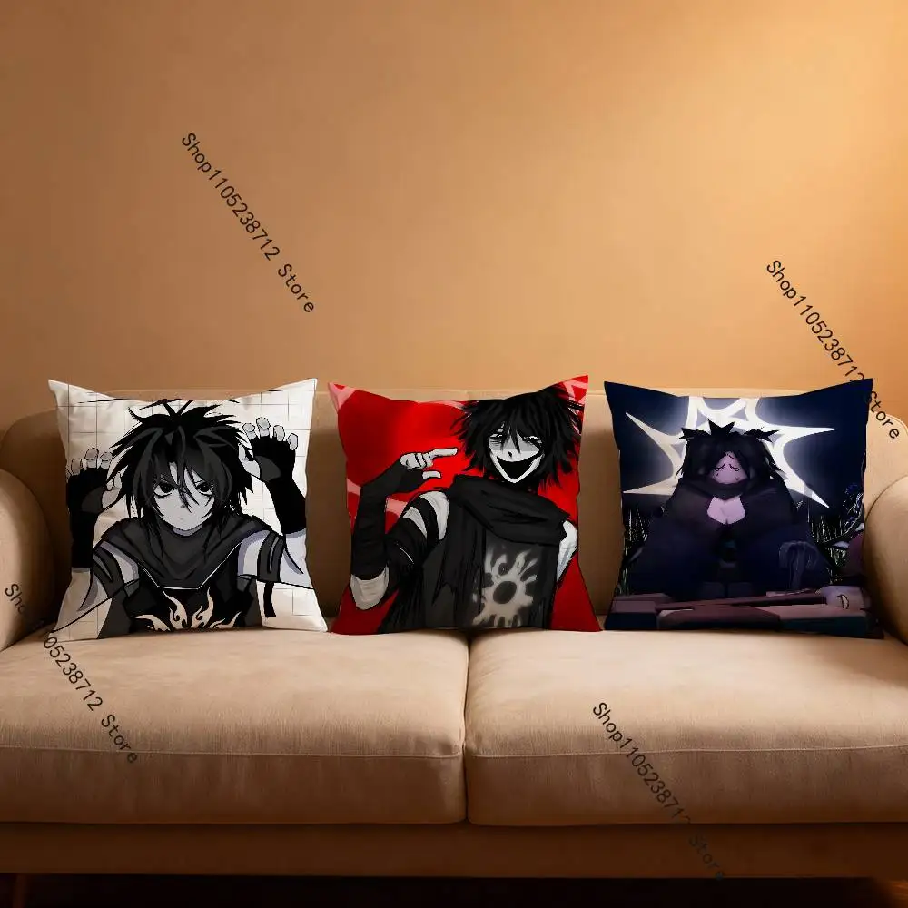 TwoTime Forsaken Acrylic Anime Pillow Case Anti-dustmite Pillowcase Invisible zipper silky short plush Sofa cushion cover