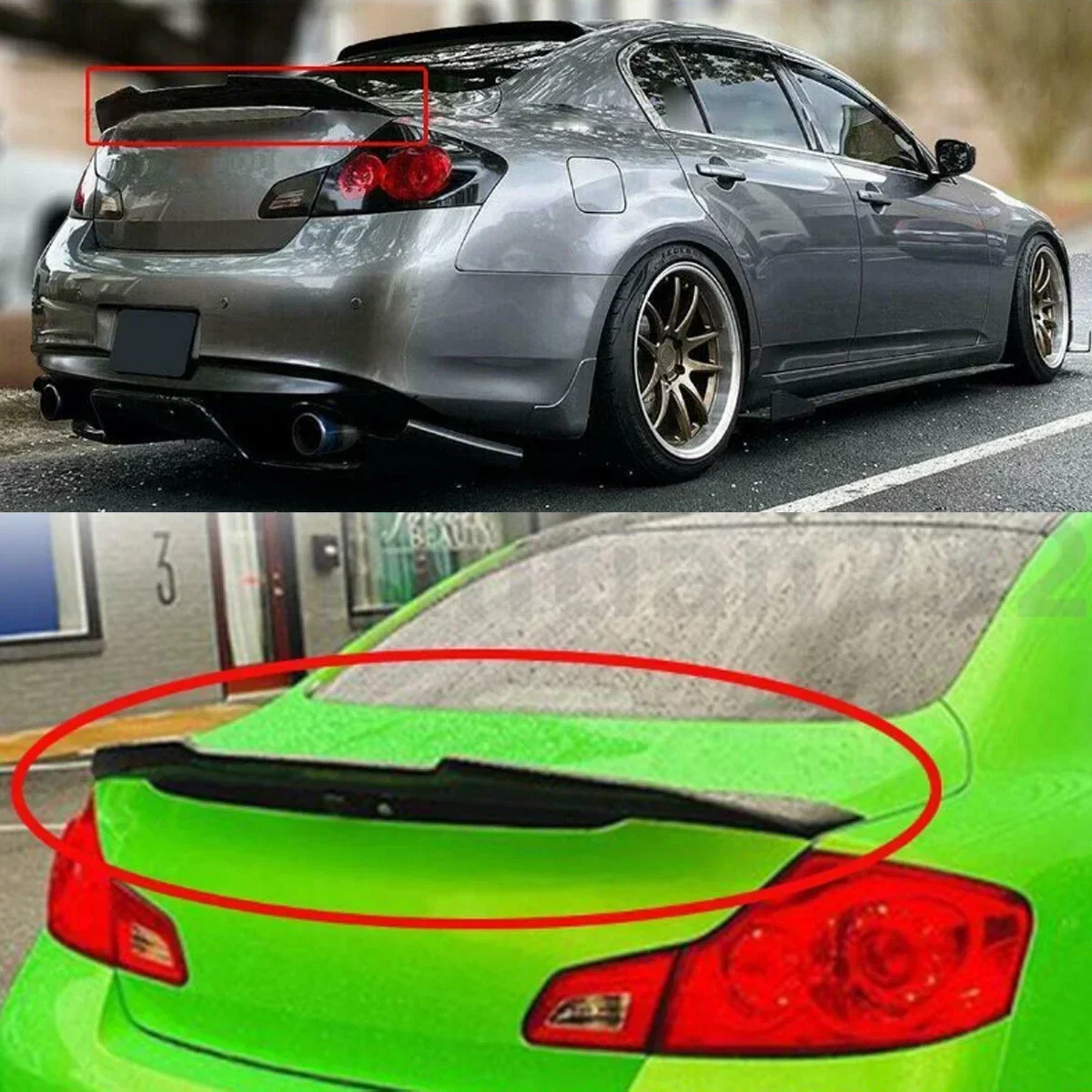 MAGICKIT PSM Style for Infiniti G25 G35 G37 Q40 4 Door Sedan Rear Trunk Spoiler 2007-2015 Rear Spoiler Wing Lip Extension