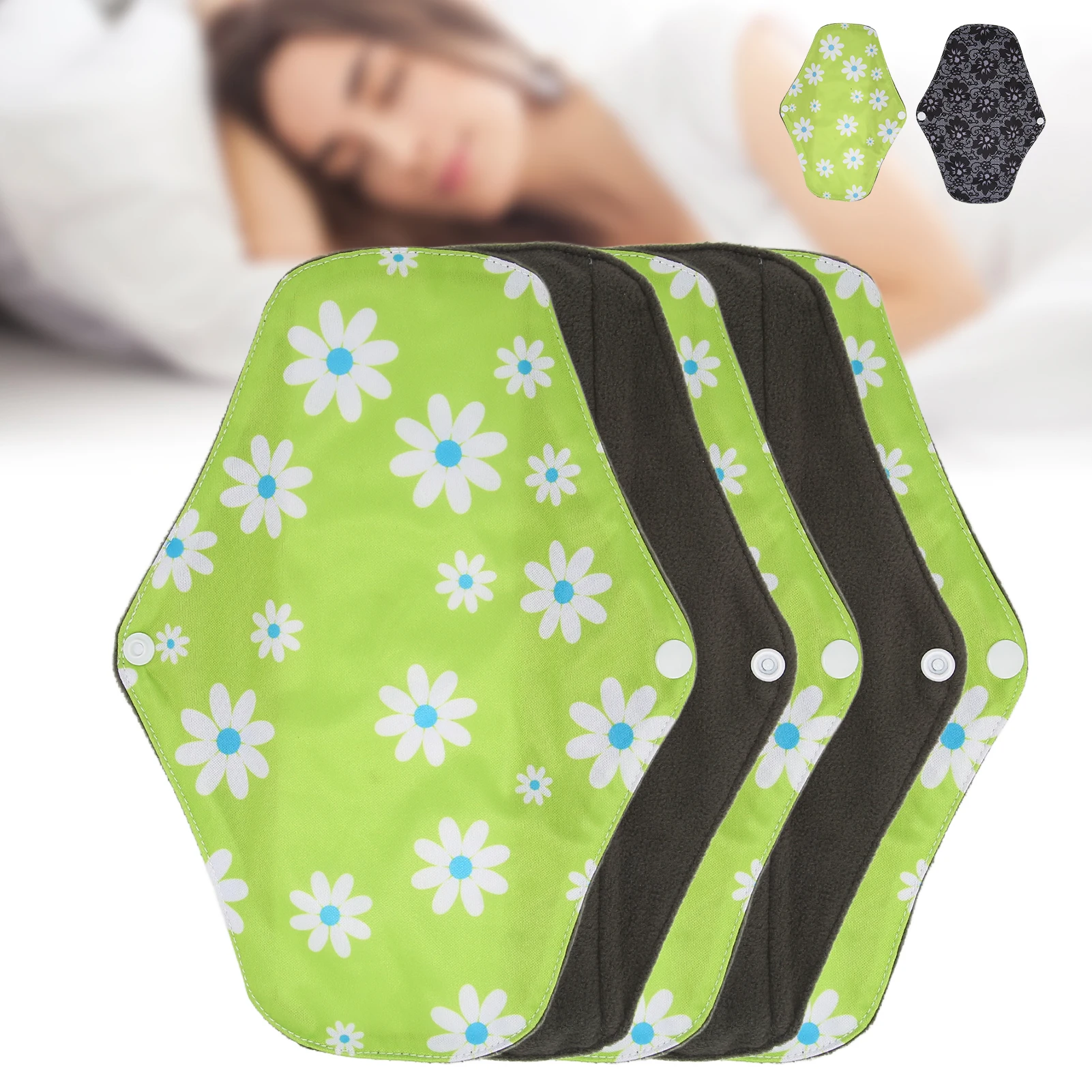 

Reusable Menstrual Pads Washable Cloth Feminine Pads Leakproof Sanitary Incontinence Pads for Women Reusable Sanitary Pads