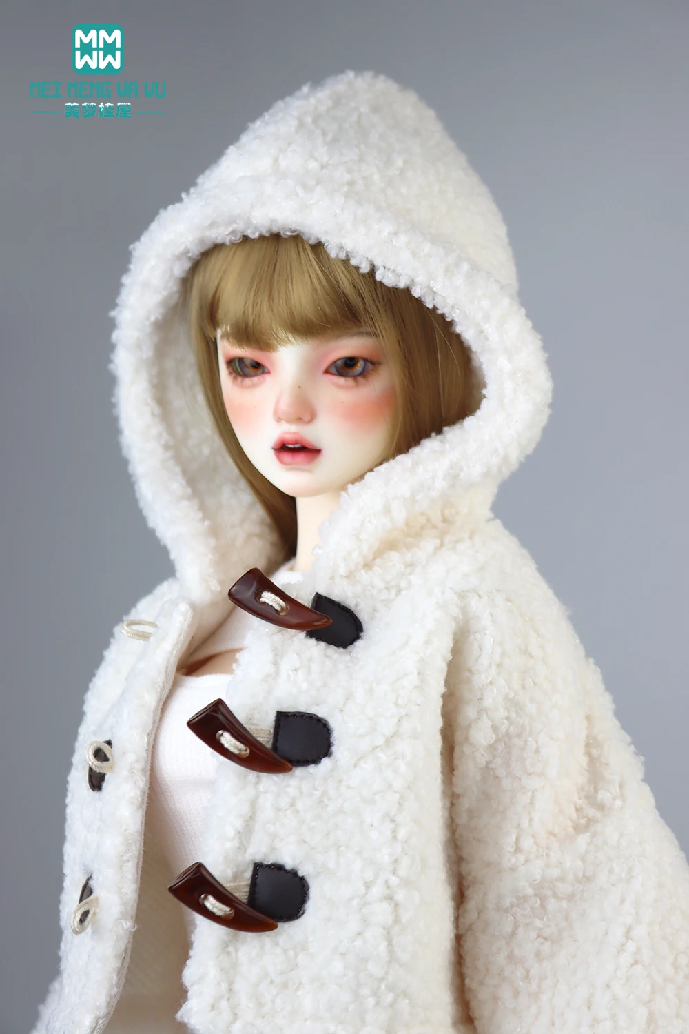 58-60cm 1/3 BJD doll clothes DD SD13 Doll Accessories Fashion Sherpa Jacket Pink Light Gold Grey