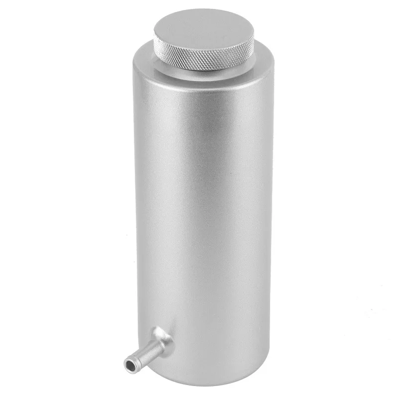 خزان مبرد المبرد والزيت مقاس 3 × 7.5 بوصة - حاوية من سبائك الألومنيوم سعة 800 مل/27 أونصة، مقاس عالمي متعدد الاستخدامات، فضي